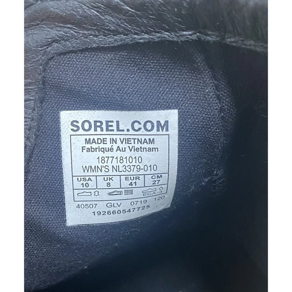 Sorel Lolla‎ Cut Out Ankle Boots Black Suede NL3379-010 Women's 10